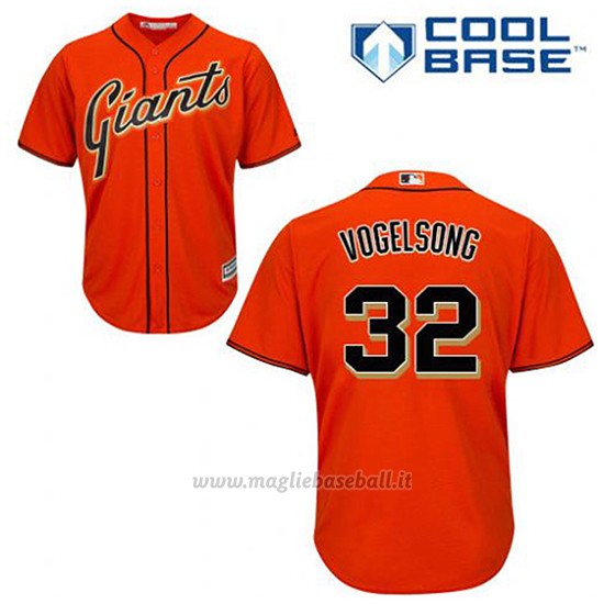 Maglia Baseball Uomo San Francisco Giants Ryan Vogelsong 32 Arancione Alterner Cool Base